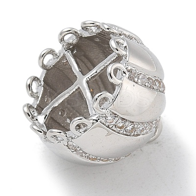 Rack Plating Brass Micro Pave Clear Cubic Zirconia Pendant Bails KK-L224-002P-1