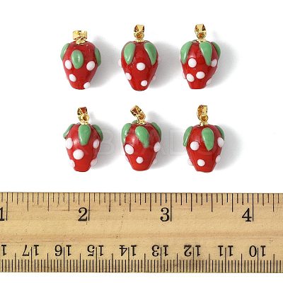 8Pcs Handmade Lampwork Pendants LAMP-FS0001-52B-1
