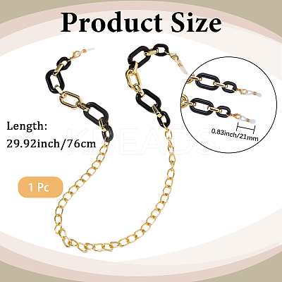 1Pc Acrylic with Alloy Oval Link Chains Neck Strap for Eyeglasses AJEW-CN0003-60B-1