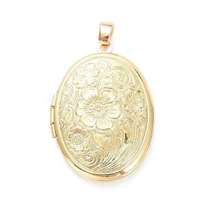 Brass Locket Pendants X-KK-P199-09G-1