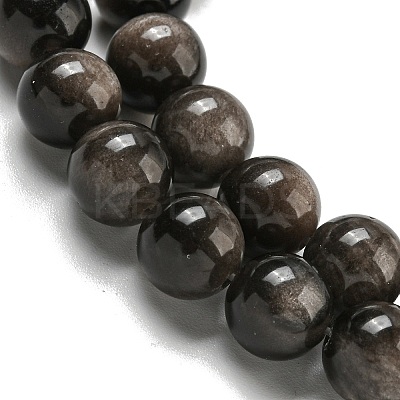 Natural Silver Obsidian Beads Strands X-G-S150-20A-8mm-1