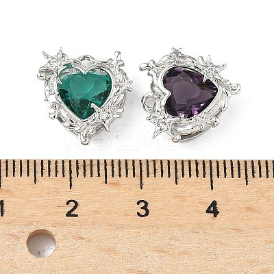Brass & Glass Micro Pave Cubic Zirconia Pendants KK-S532-04P-1
