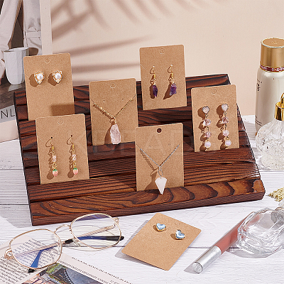 7-Slot Rectangle Wooden Place Earring Display Stands ODIS-FG0001-67A-1