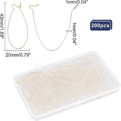 200Pcs Brass Hoop Earrings KK-NB0002-44-1