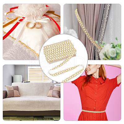 10M Polyester Gold Metallic Lace Ribbon DIY-WH0491-43A-1