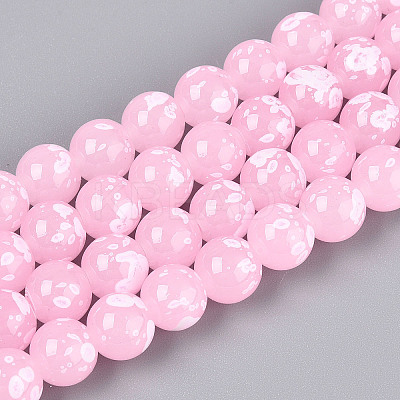 Baking Paint Glass Beads Strands DGLA-N015-10mm-02-1