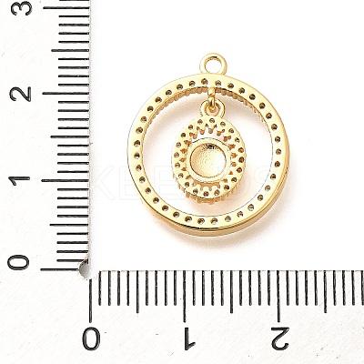 Brass Micro Pave Cubic Zirconia Pendants KK-G519-05G-01-1