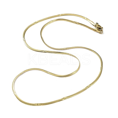 304 Stainless Steel Flat Snake Chain Necklaces for Women NJEW-D058-03G-1