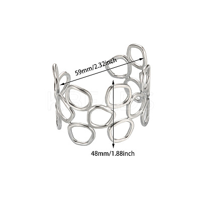 201 Stainless Steel Cuff Bangles WGC4B4F-01-1