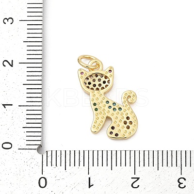 Brass Pave Cubic Zirconia Pendants KK-U062-57G-1