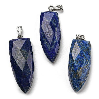 Natural Lapis Lazuli Pointed Pendants G-M405-07P-01-1