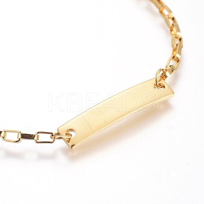 Ion Plating(IP) 304 Stainless Steel ID Bracelets BJEW-L637-07-G-1