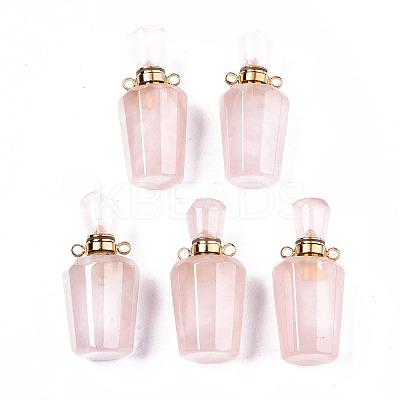 Faceted Natural Rose Quartz Pendants LS-G-T131-14G-1