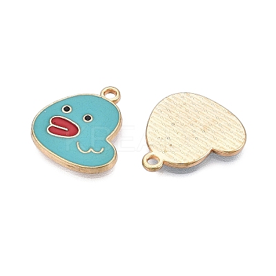 Rack Plating Alloy Enamel Pendants ENAM-T020-15-RS-1
