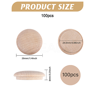 100Pcs Wooden Cover for Stair Railings AJEW-CA0004-65-1