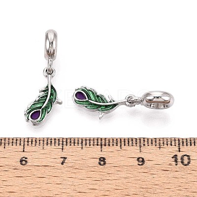 Rack Plating Alloy Enamel European Dangle Charms MPDL-N039-039-1
