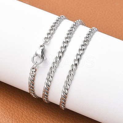 Tarnish Resistant 304 Stainless Steel Curb Chain/Twisted Chain Necklace Making STAS-A028-N108P-1