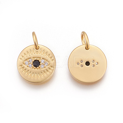 Brass Micro Pave Cubic Zirconia Charms KK-O118-16MG-1