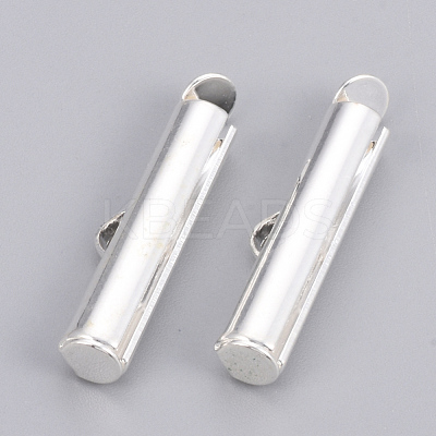 Brass Slide On End Clasp Tubes KK-Q747-11F-S-1