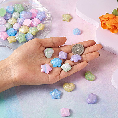 50Pcs 25 Styles Opaque Resin Cabochons CRES-BT0001-04-1