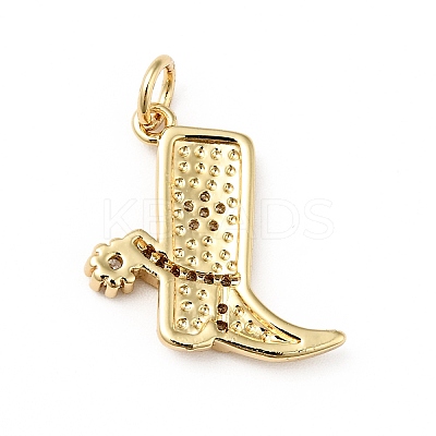 Rack Plating Brass Micro Pave Clear Cubic Zirconia Pendants LS-KK-E060-22G-1