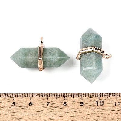 Natural Amazonite Double Terminal Pointed Pendants G-N345-09F-1