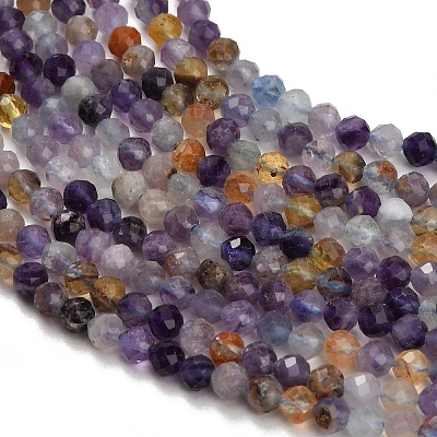 Natural Purple Fluorite Beads Strands GG-CBA753B-A01-4mm-1