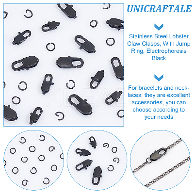 16Pcs 4 Styles 304 Stainless Steel Lobster Claw Clasps STAS-UN0038-63-1