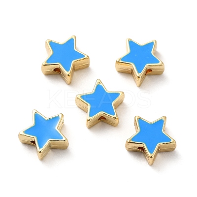 Rack Plating Alloy Enamel Beads ENAM-F146-19G-03-1