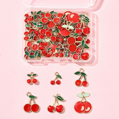 50Pcs 7 Styles Alloy Enamel Pendants ENAM-FS0003-19-1