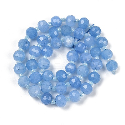 Natural Dyed White Jade Beads Strands G-H057-A22-12-1