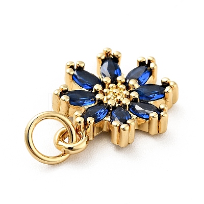 Rack Plating Brass Micro Pave Cubic Zirconia Charms ZIRC-F129-34C-G-1