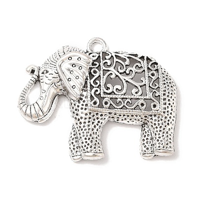 Tibetan Style Alloy Elephant Big Pendants X-TIBEP-Q043-280-RS-1