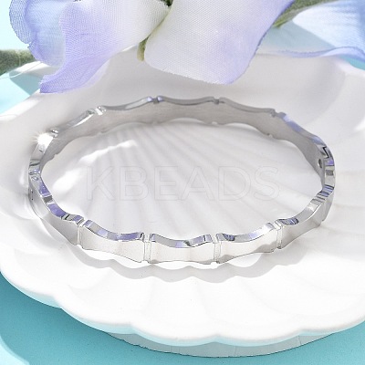 Bamboo Joint 304 Stainless Steel Bangles for Women BJEW-Z092-01P-1