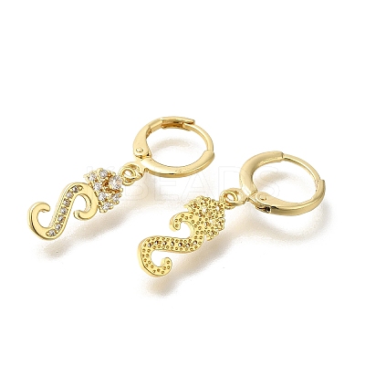 Brass Clear Cubic Zirconia Hoop Earrings EJEW-M045-01S-1