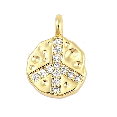 Rack Plating Brass with Cubic Zirconia Pendants LS-KK-Q018-03G-1