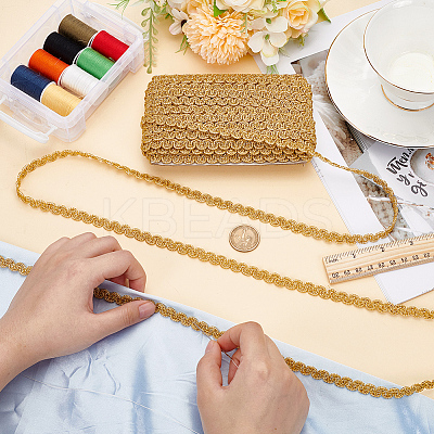 Polyester Braided Lace Trim Ribbon for Curtain Sofa Decoration OCOR-WH0105-013B-01-1