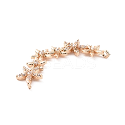 Brass Pave Clear Cubic Zirconia Connector Charms LS-ZIRC-K088-15KCG-1