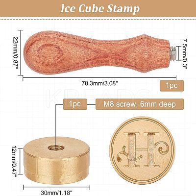 1Pc Brass Stamp Head DIY-OC0008-66H-1