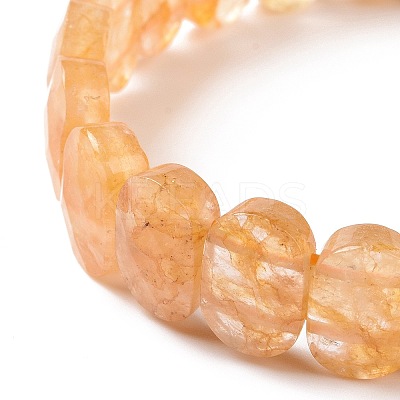Natural Citrine Oval Beaded Stretch Bracelet G-E010-01L-1