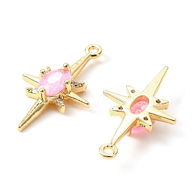 Brass Micro Pave Cubic Zirconia Pendants KK-M277-08G-03-1