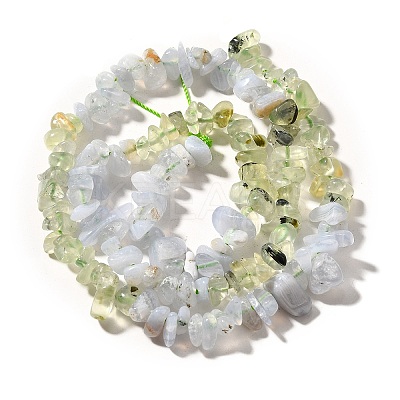Natural Prehnite & Blue Lace Agate Beads Strands G-L610-A20-01-1