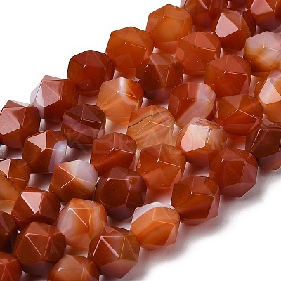 Natural Red Banded Agate Beads Strands G-Z119-A05-03-1