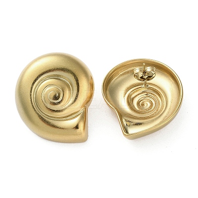 Ion Plating(IP) 304 Stainless Steel Stud Earrings EJEW-C080-01G-1