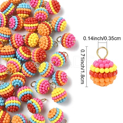 50Pcs ABS Plastic Pendants PALLOY-YW00043-1