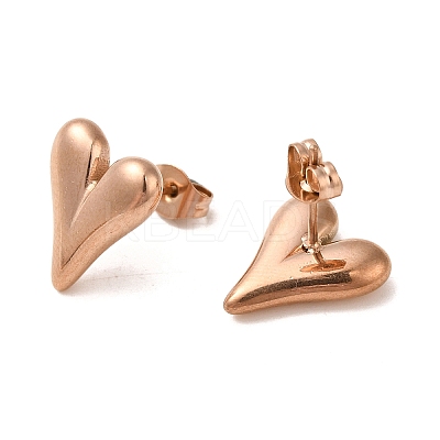 PVD Vacuum Plating 304 Stainless Steel Stud Earring EJEW-C099-04RG-1