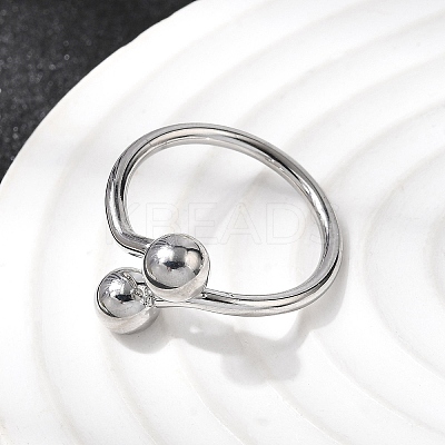 304 Stainless Steel Open Cuff Rings for Women RJEW-K313-19P-1