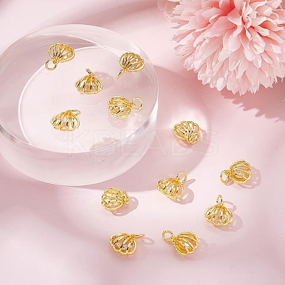 12Pcs Rack Plating Brass Clear Cubic Zirconia Pendants KK-GO0001-78-1