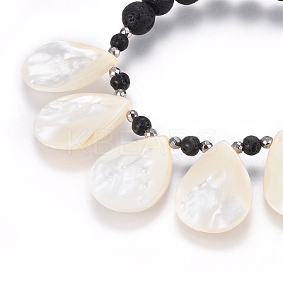 Spiral Shell Stretch Charm Bracelets BJEW-JB04114-1