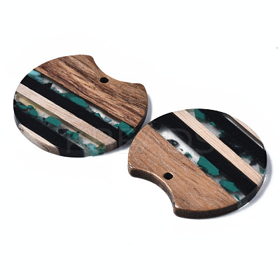 Resin & Walnut Wood Pendants RESI-N025-014A-D02-1